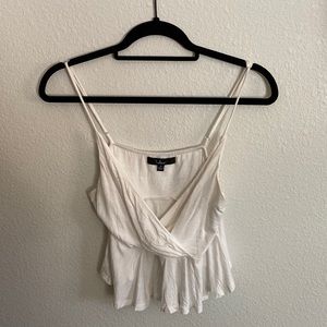 White Flowy Crop Tank